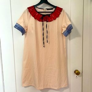 Trompe L’oeil sequin pleats mini dress sz L very Gucci -esque